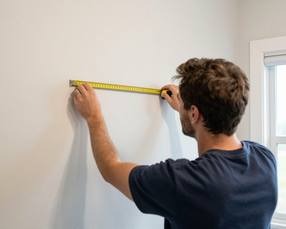 Measuring wall space for bathroom art placement