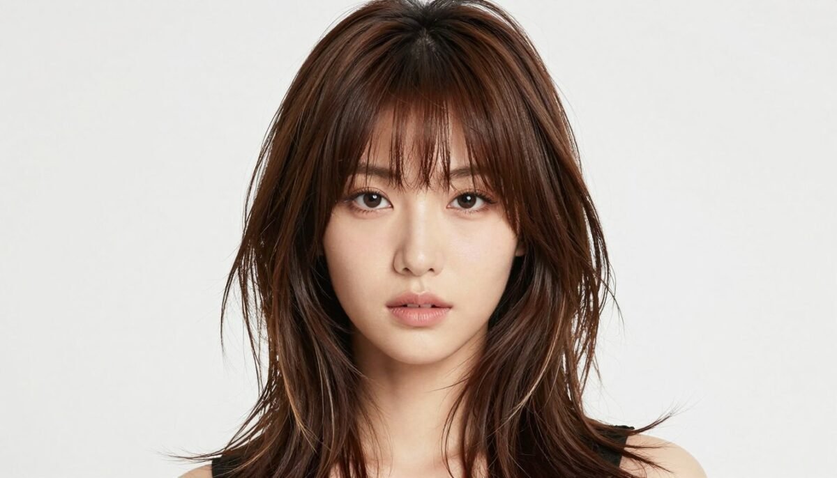 Medium-length hair with long shaggy layers and subtle movement