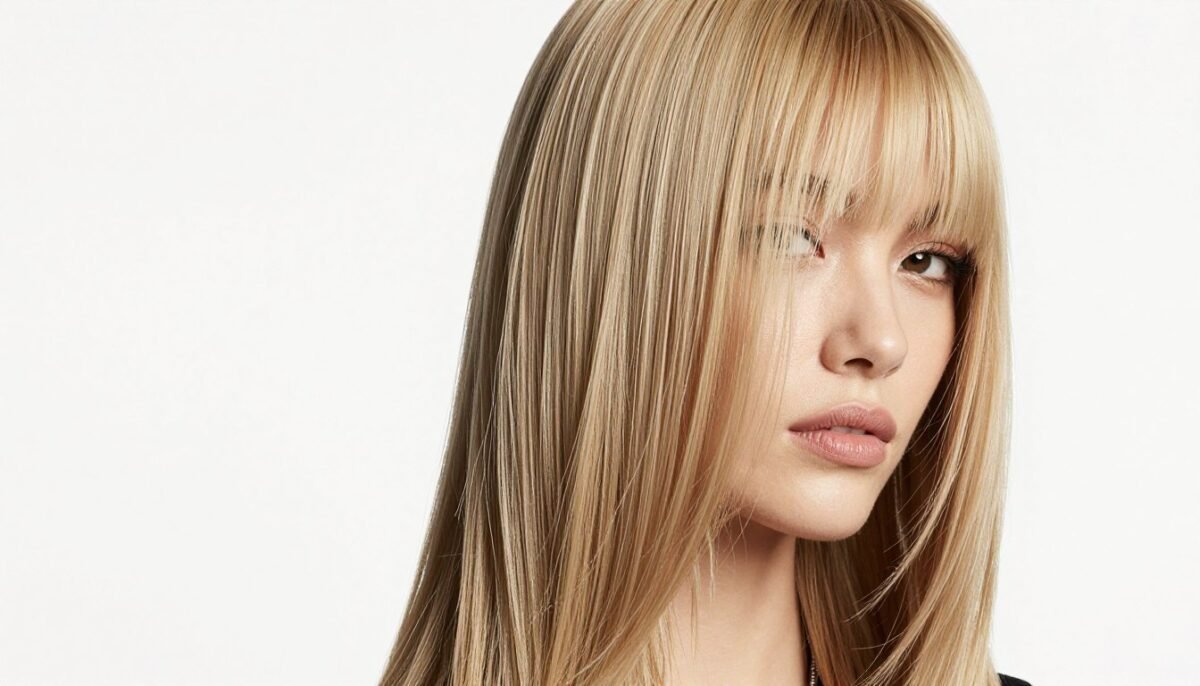 Medium shag haircut on straight hair with created texture