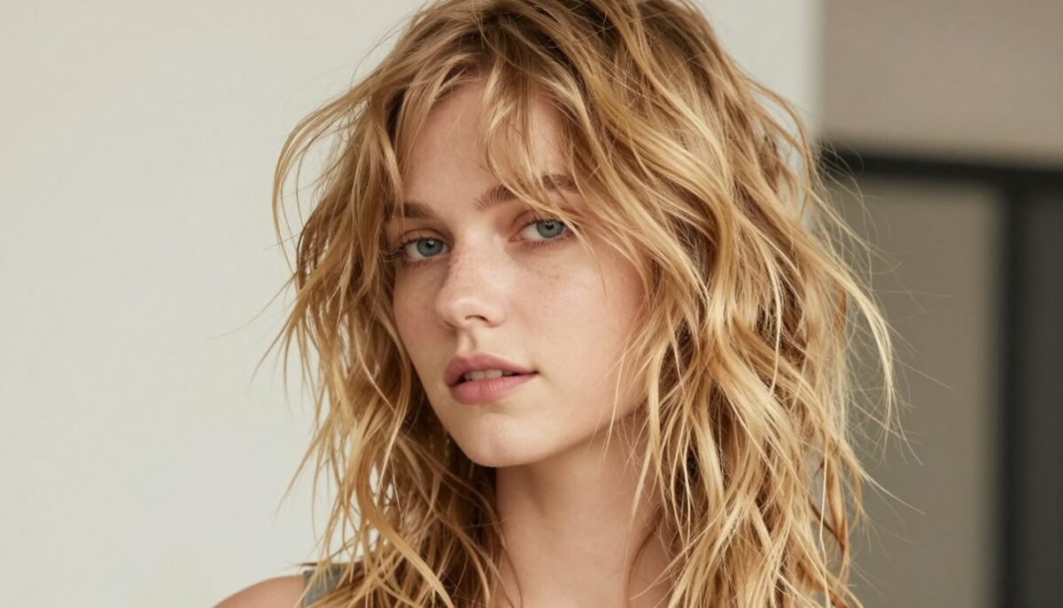 Medium shag with tousled waves and effortless texture