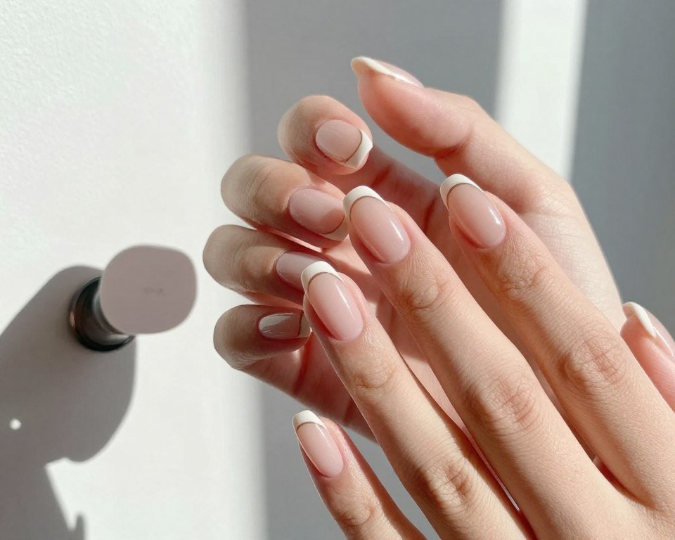 Micro french tip nails trending in 2024