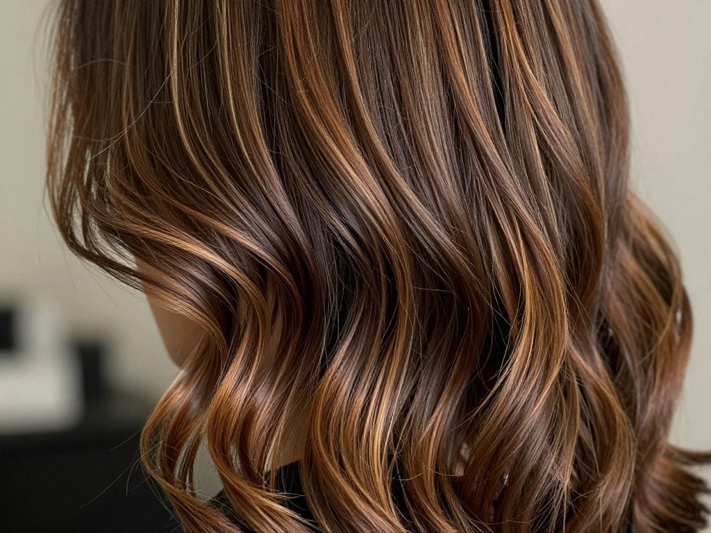 Multi-dimensional color creating texture in bangs