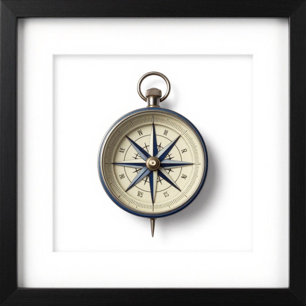 Nautical compass bathroom wall art
