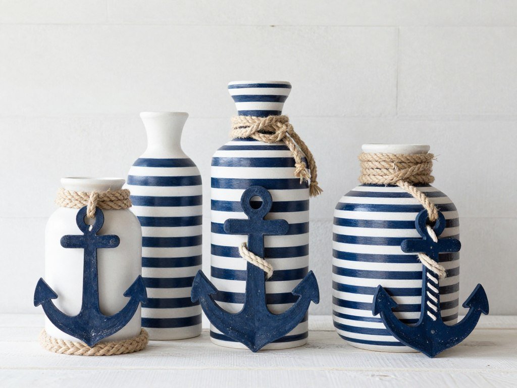 Nautical rope and anchor wedding decorations