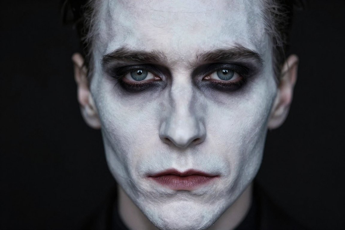 Pale makeup for creature costumes