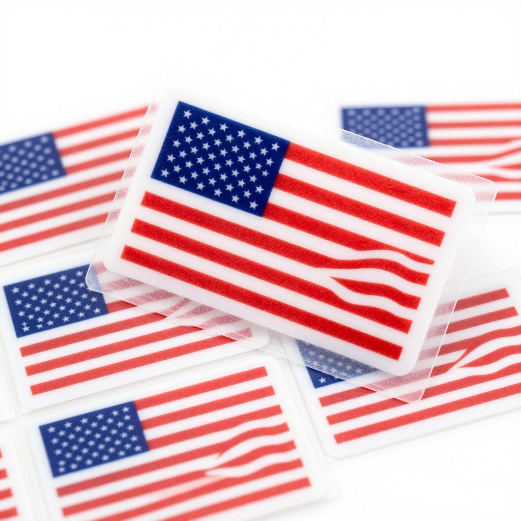 Patriotic nail stickers and decals featuring stars stripes and flags