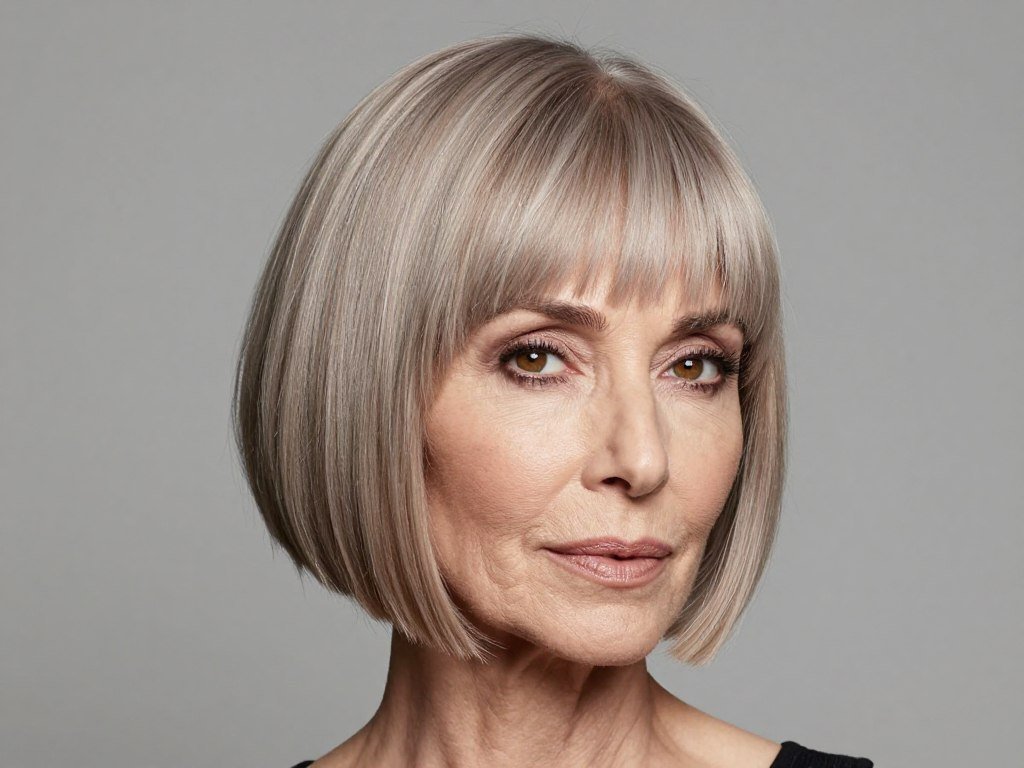 Piecey modern bob for mature women with separated texture