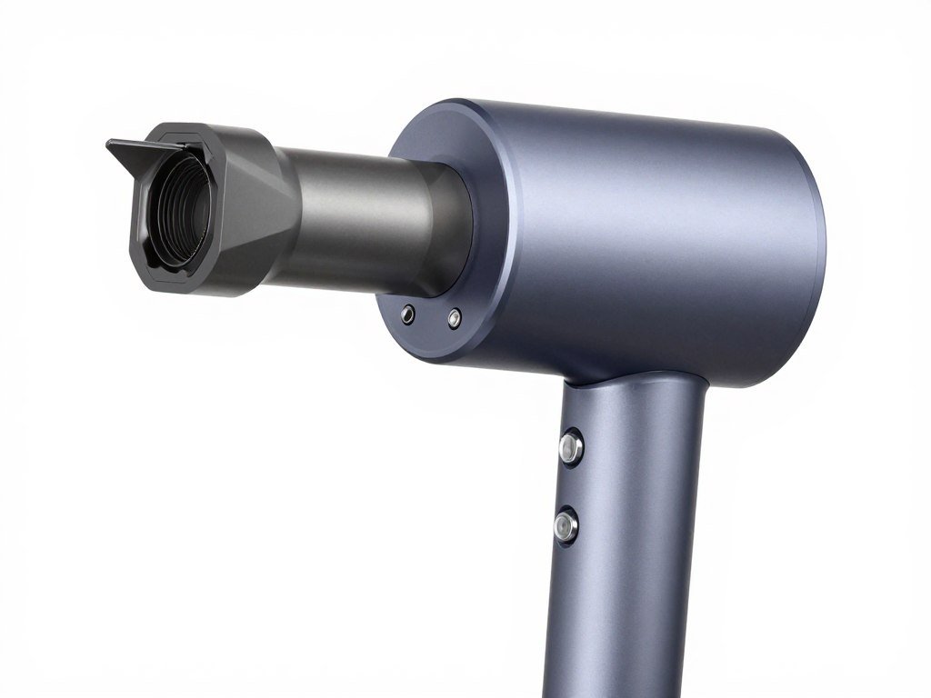 Professional blow dryer with nozzle attachment for bangs
