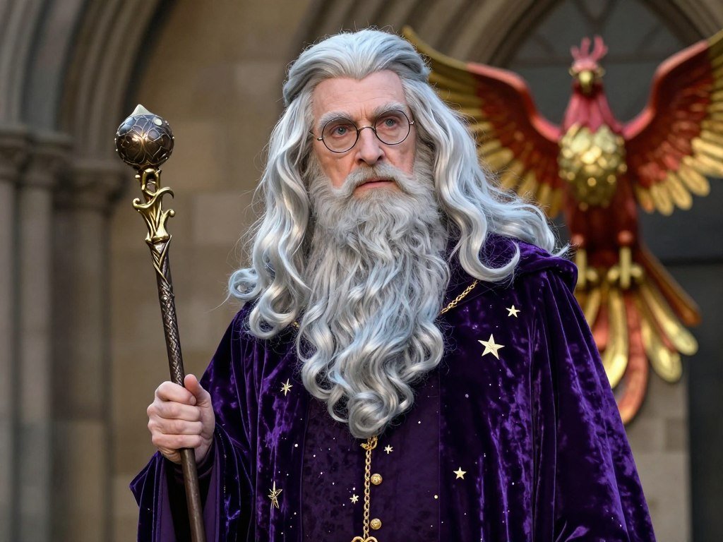 Professor Dumbledore DIY costume with long beard