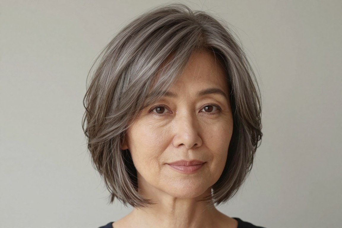 Razor-cut layered short haircut showing wispy texture