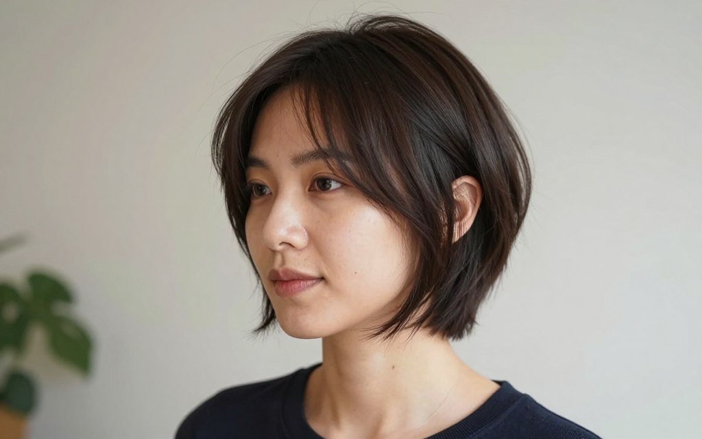 Realistic choppy haircut suitable for busy lifestyle