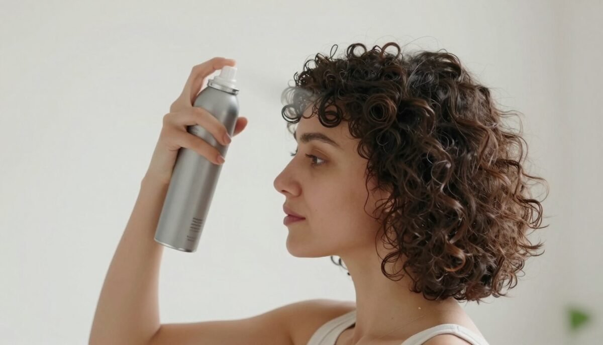 Refreshing day-old curls with water spray