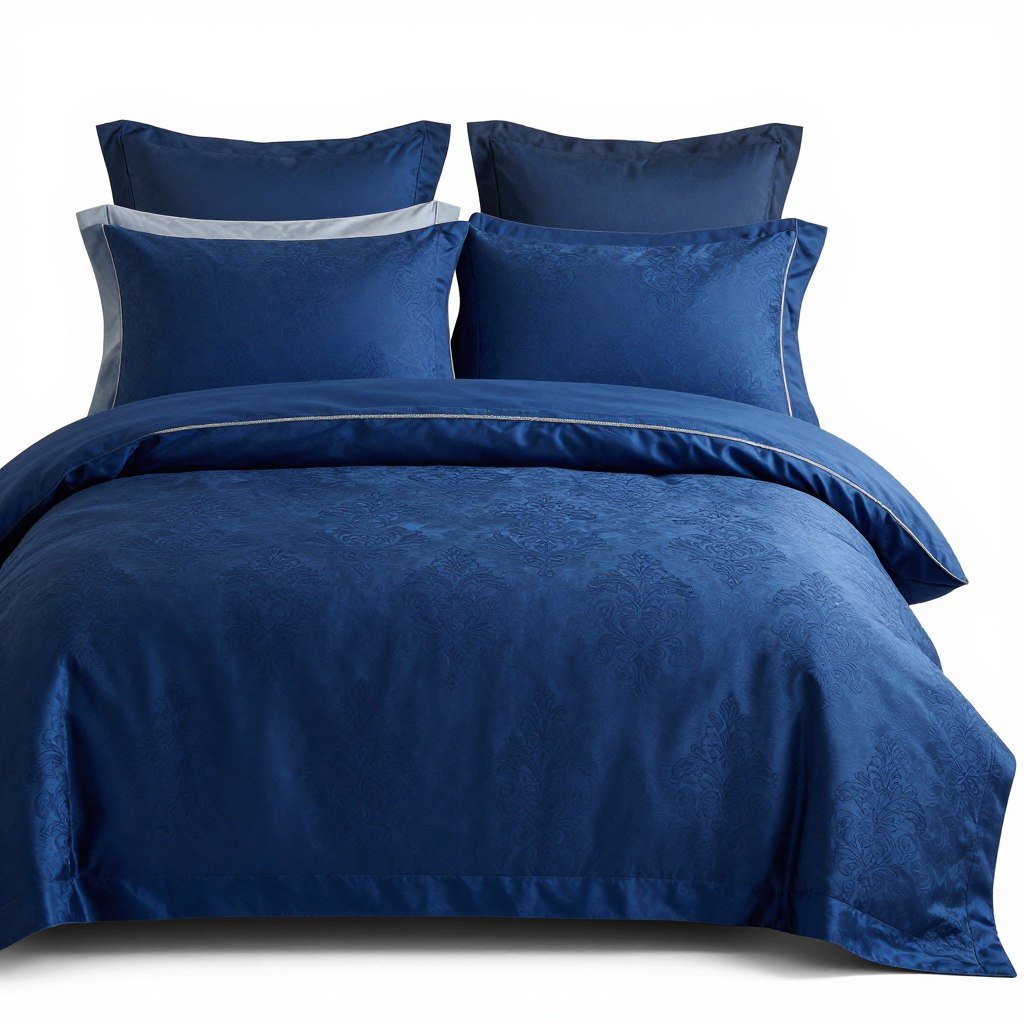 Sapphire blue damask bedding set