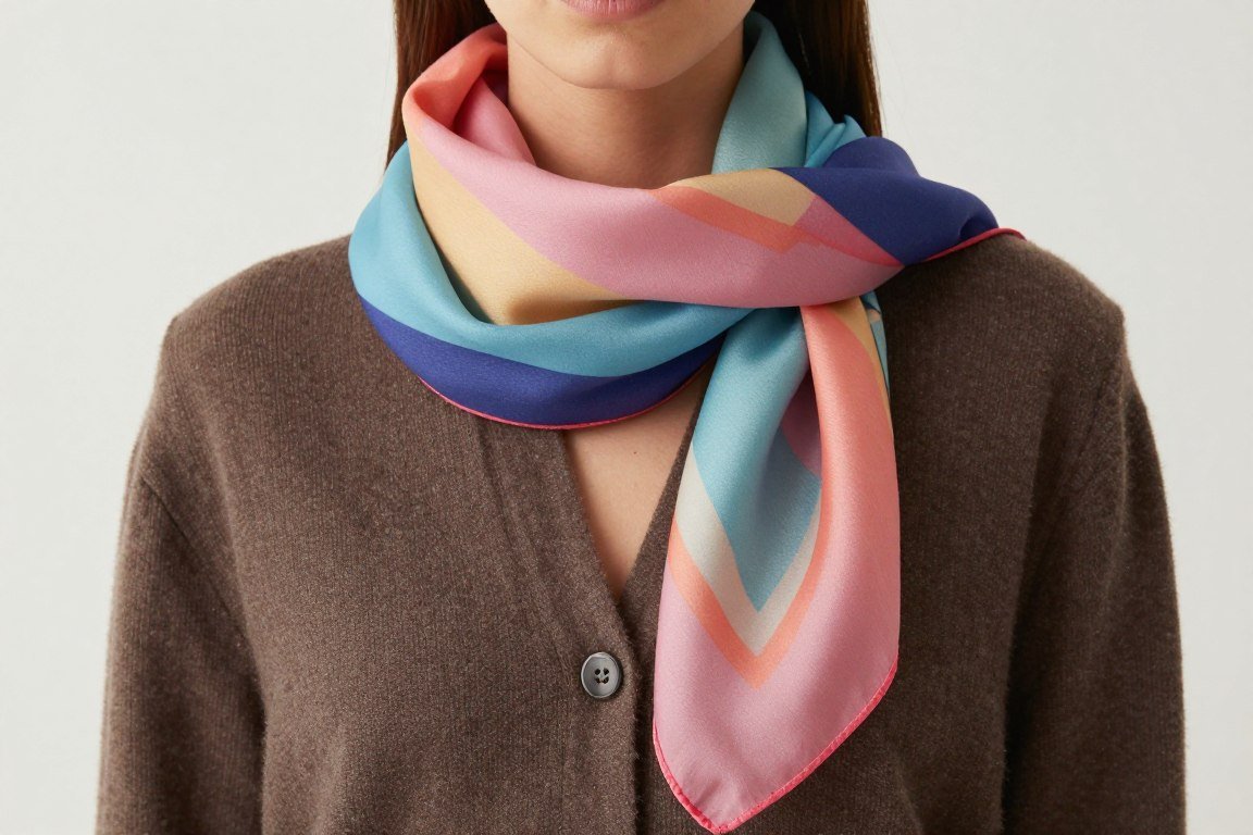 Scarf worn as accessory detail