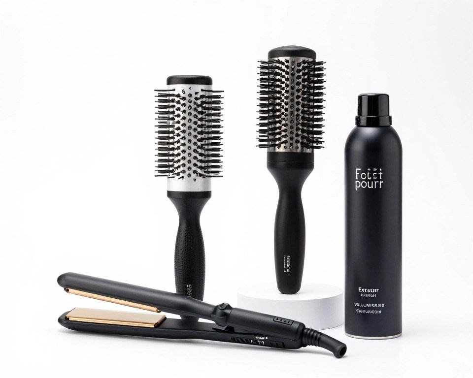 Set of essential styling tools for short hair