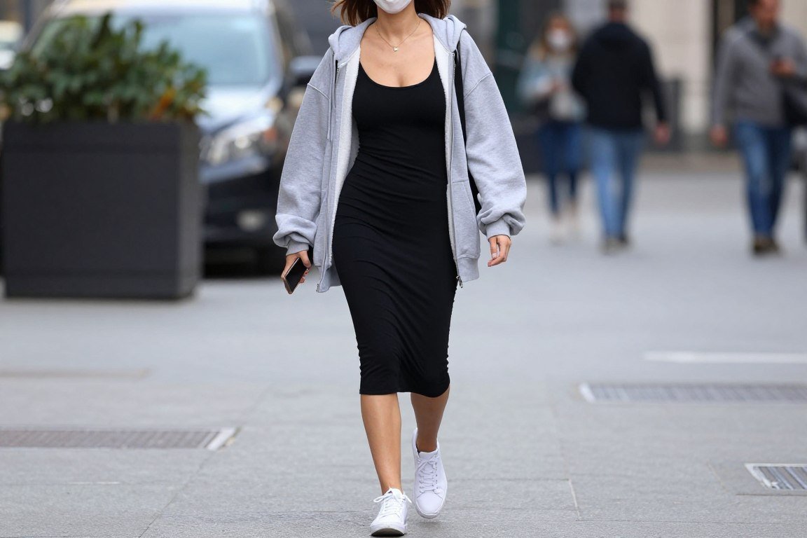Shopping day outfit with bodycon dress