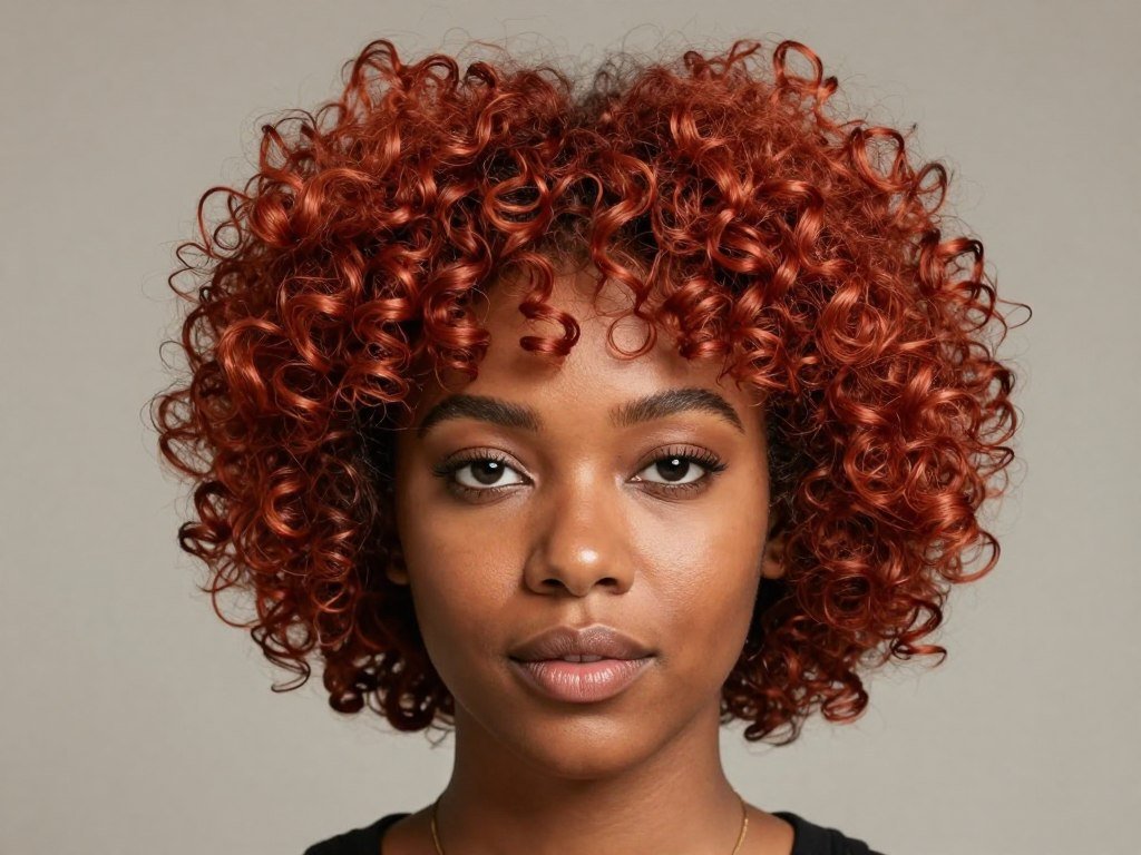 Short natural hairstyle with vibrant color
