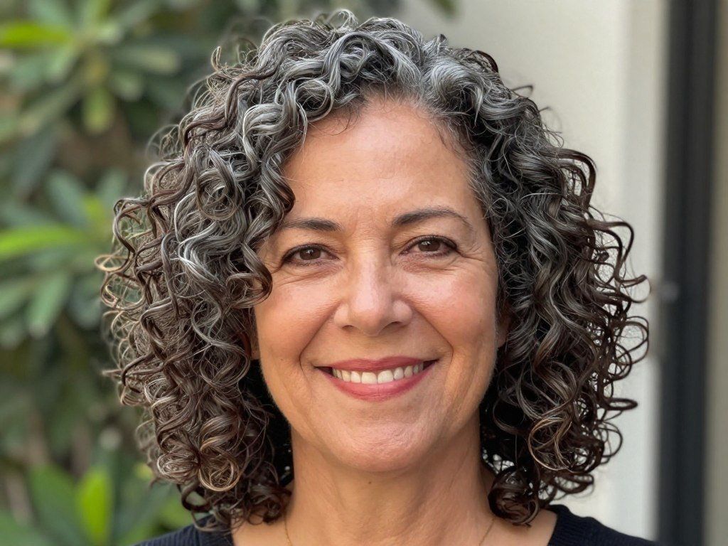 Shoulder-length curly bob with loose curls