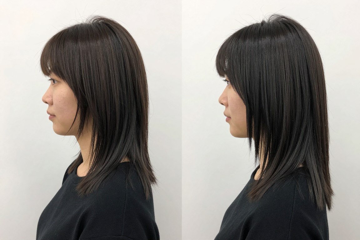 Side comparison showing asymmetrical length difference