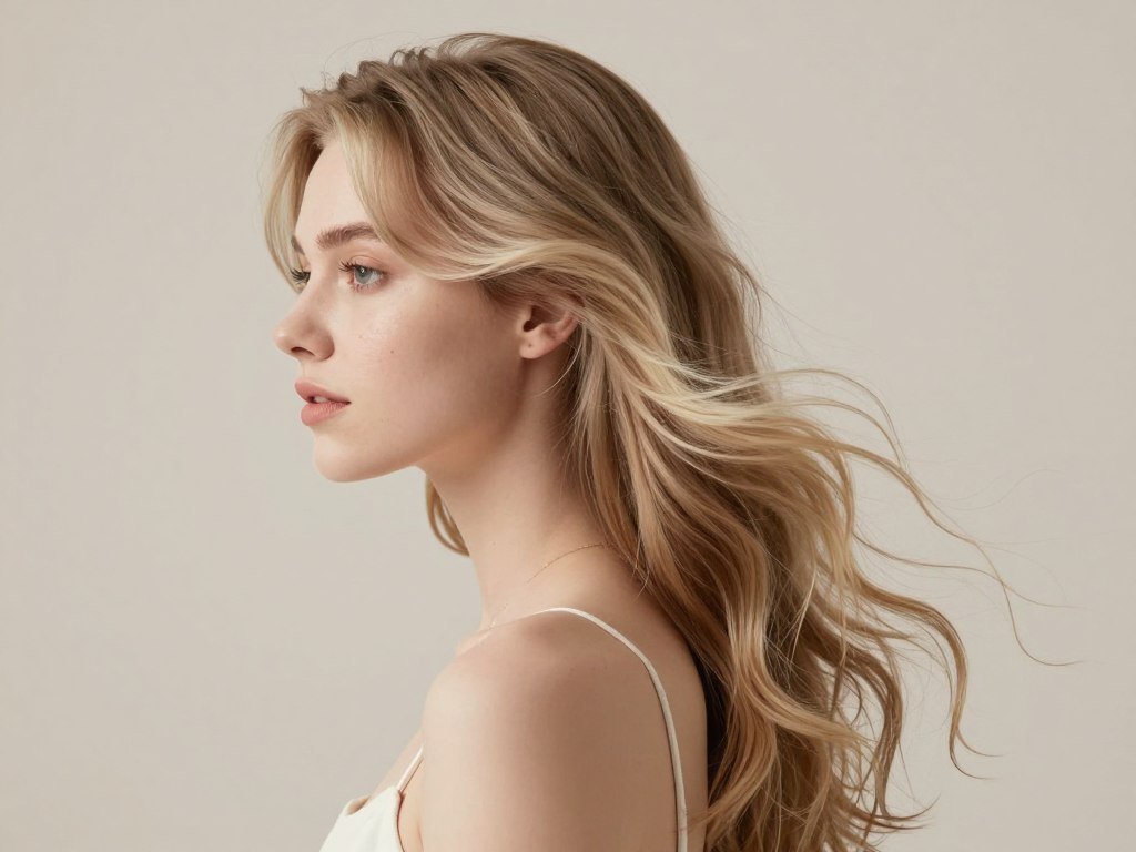 Side view showing soft flowing movement in romantic shag