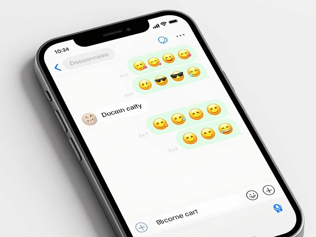 Smartphone displaying creative texting games conversation with colorful message bubbles
