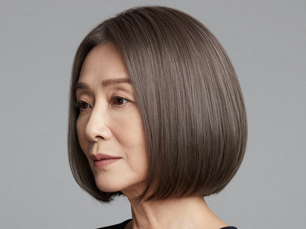 Smooth and polished bob styling for women over 60