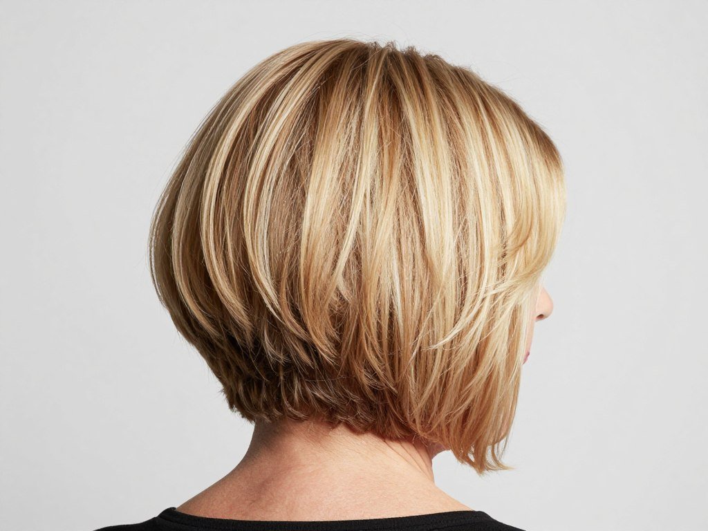 Stacked layered bob for women over 60