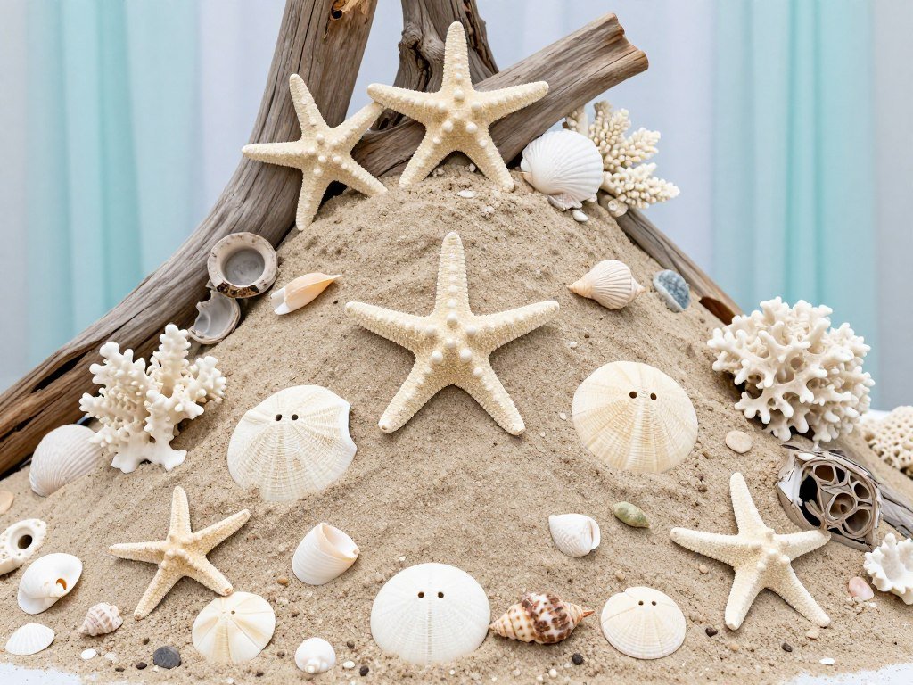 Starfish and seashell wedding decorations