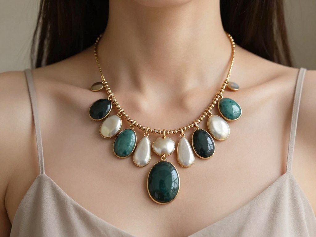 Statement necklace styling example