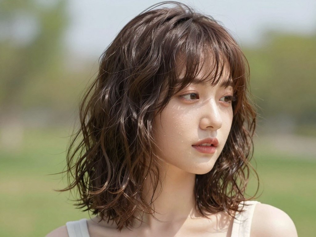 Summer styling for bangs in humid weather
