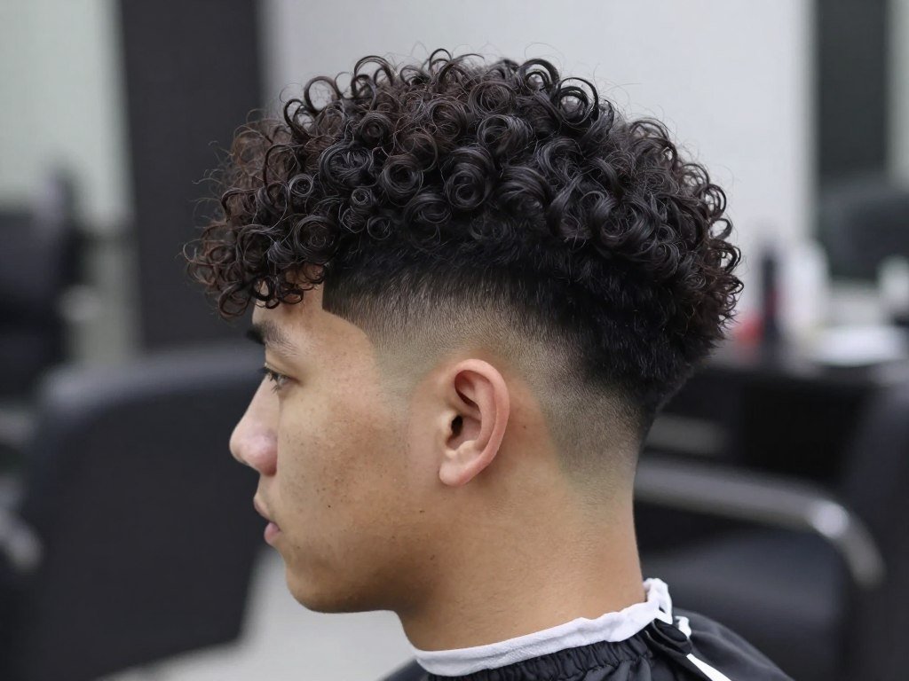 Tapered natural short cut with faded sides