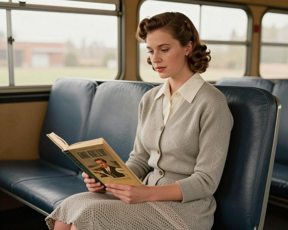 Teacher dressed as Rosa Parks in 1950s period clothing