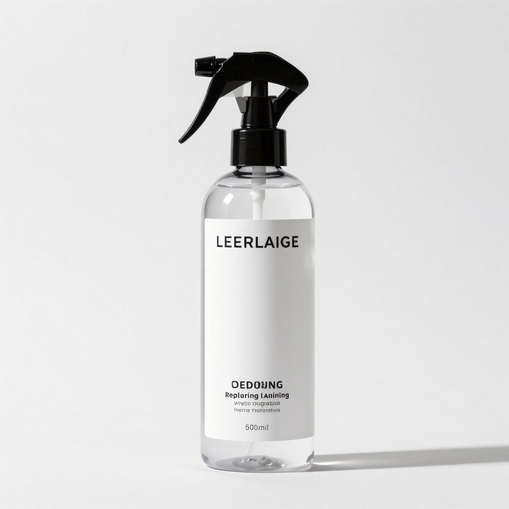 Texturizing spray bottle for styling side-swept bangs