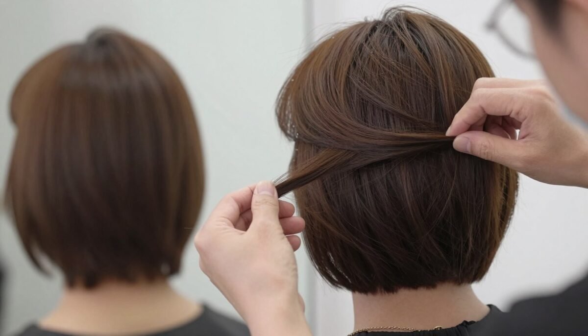 Texturizing tutorial for piece-y bob styling on women over 60