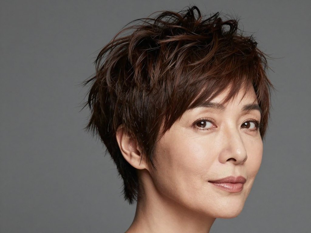 Tousled casual pixie hairstyle