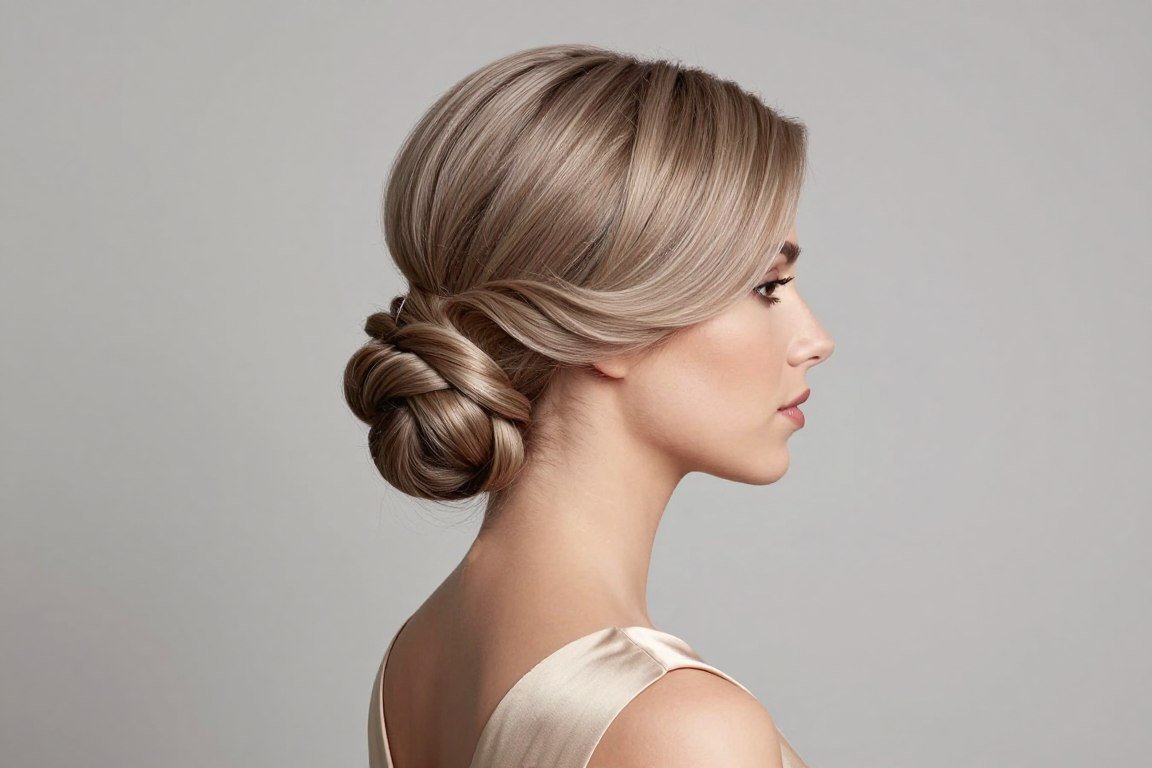 Twisted side updo for medium length prom hair