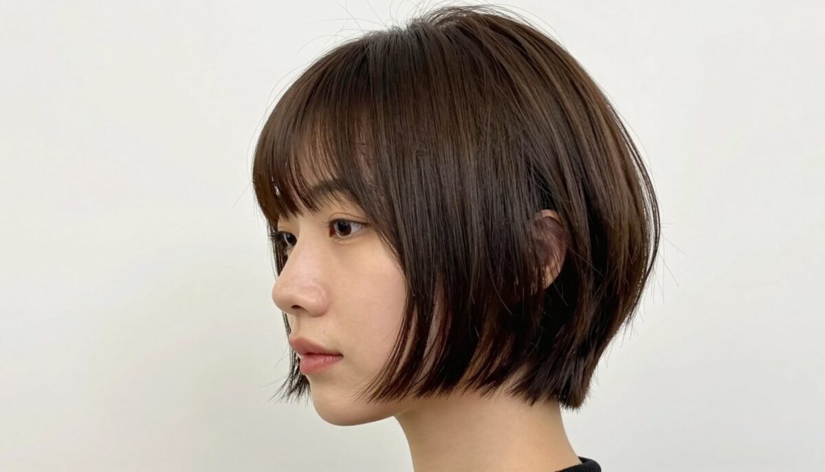 Ultra-short choppy crop with textured fringe adding softness to face