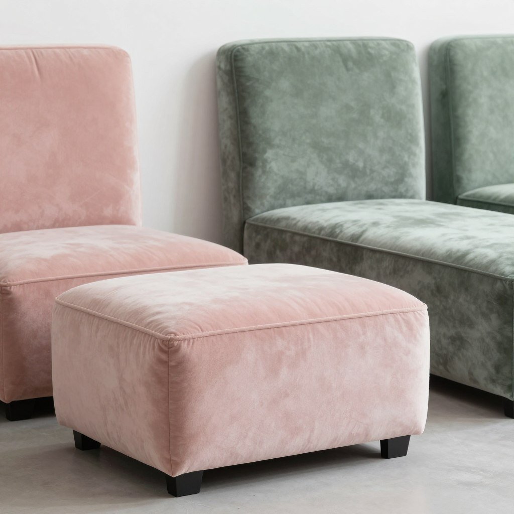 Upholstered furniture in pink and sage