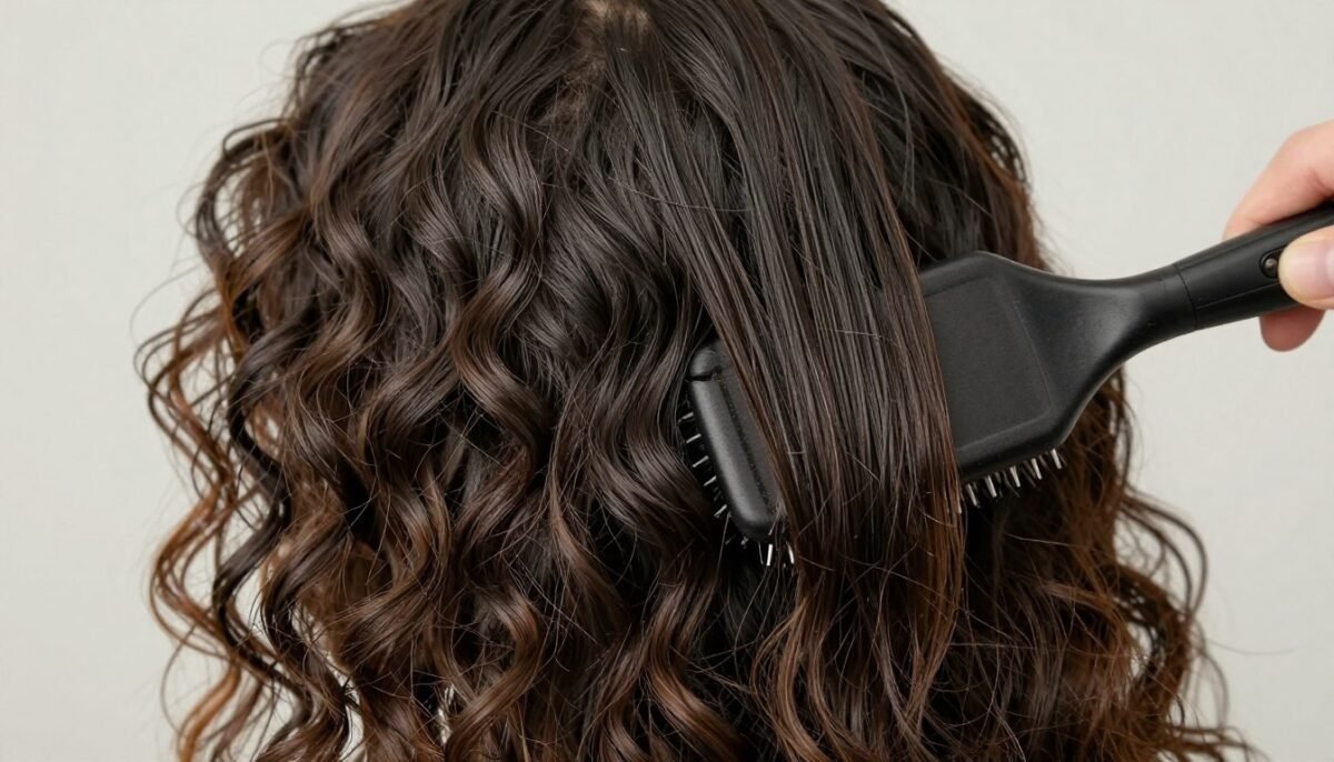 Using Denman brush on curly hair for definition
