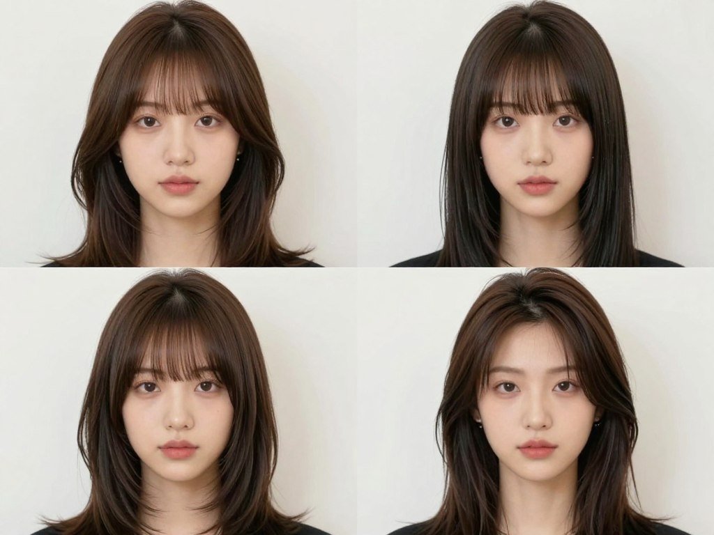 Various bang styles flattering oval face shape