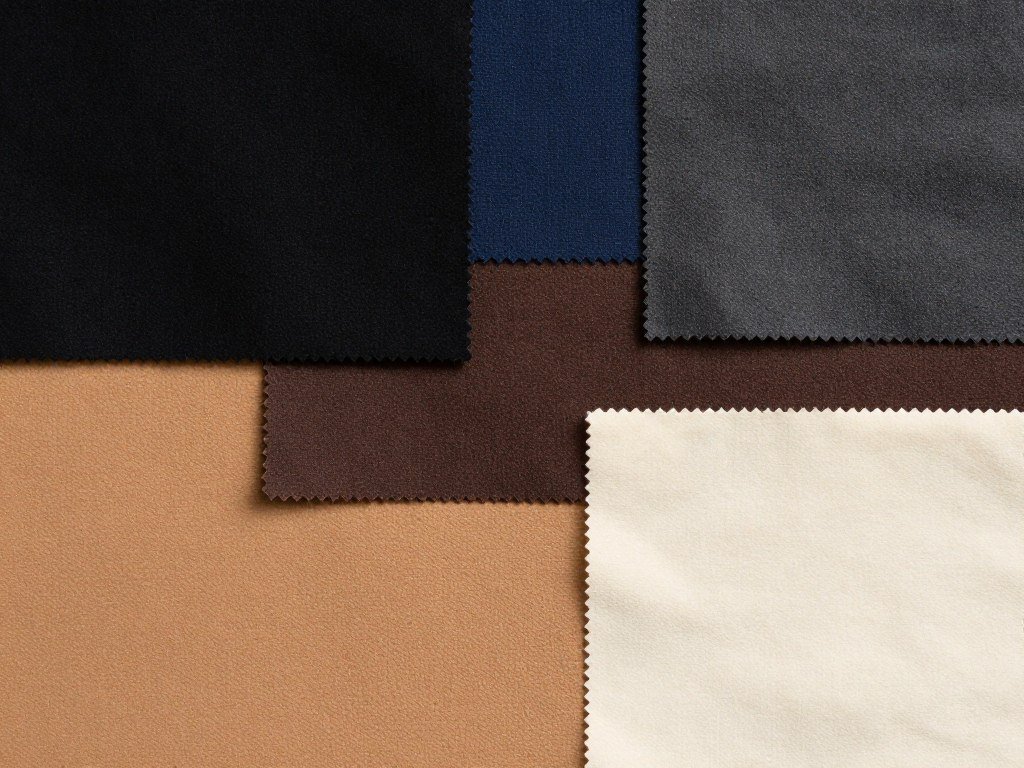 Various neutral color fabric swatches for comparison