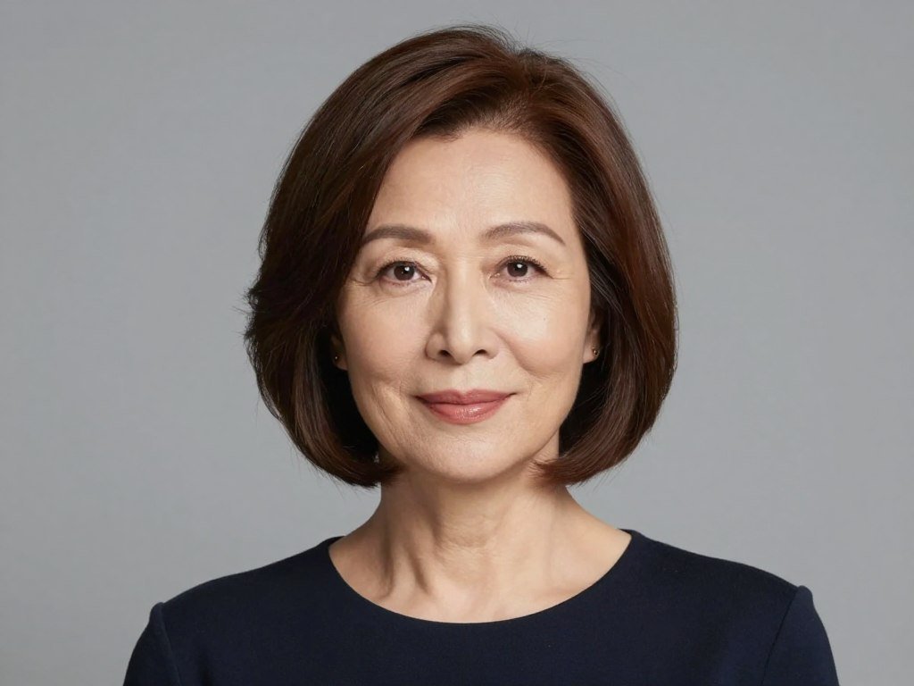Versatile bob for oval faces on mature women