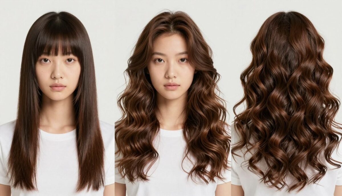 Versatile layered shag showing multiple styling possibilities