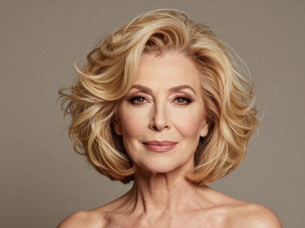 Volume-boosting bob for women over 60 with fine hair