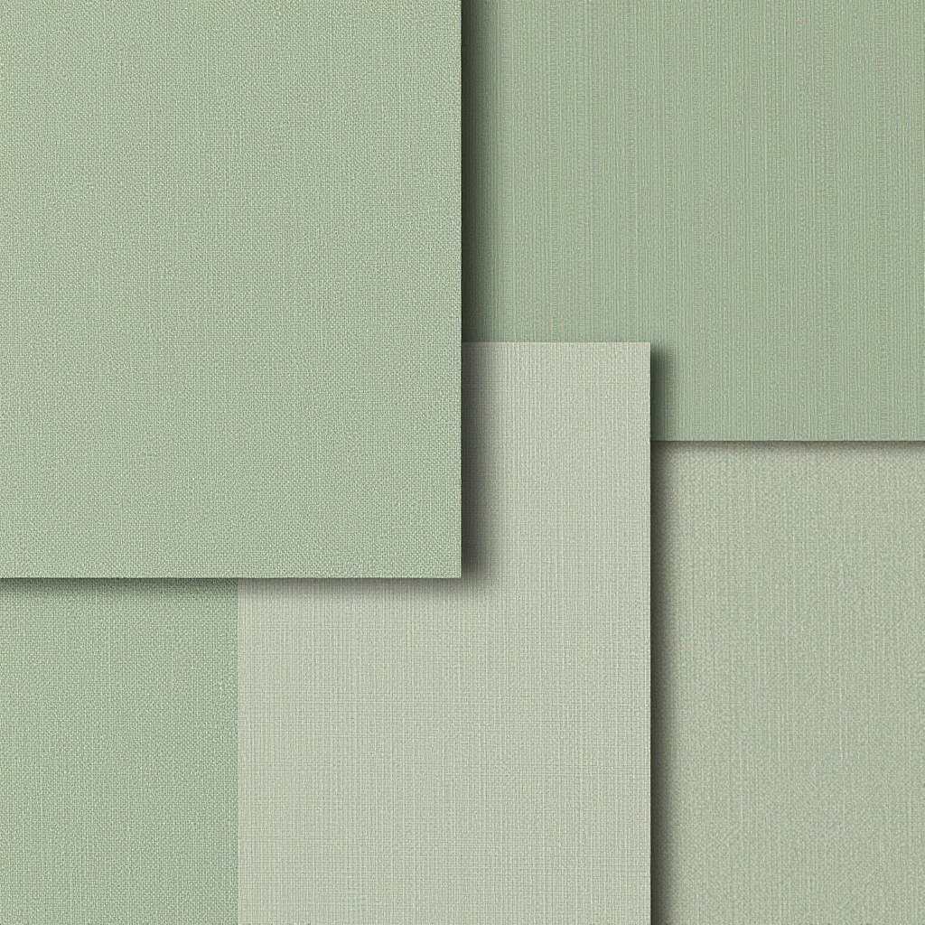 Wallpaper samples in sage green