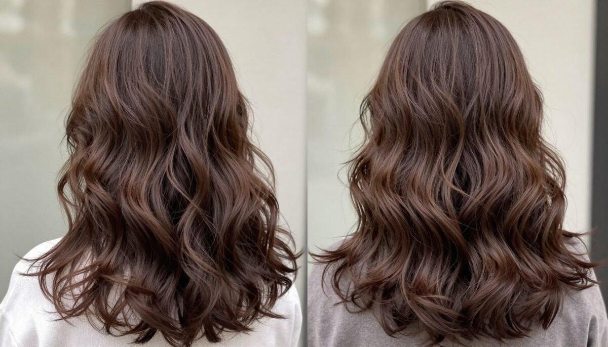 Wavy medium shag showcasing natural hair texture and movement