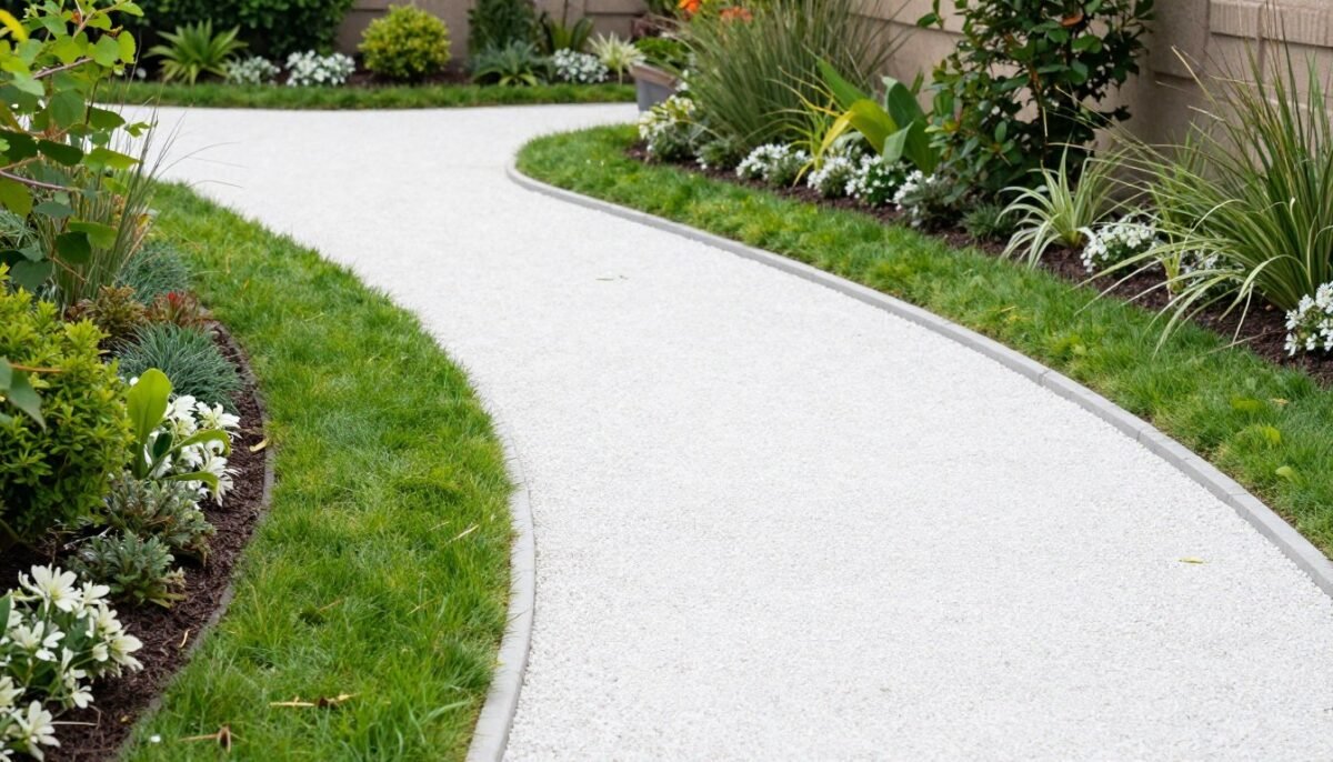 Well-maintained garden path with trimmed edges Well-maintained garden path with trimmed edges