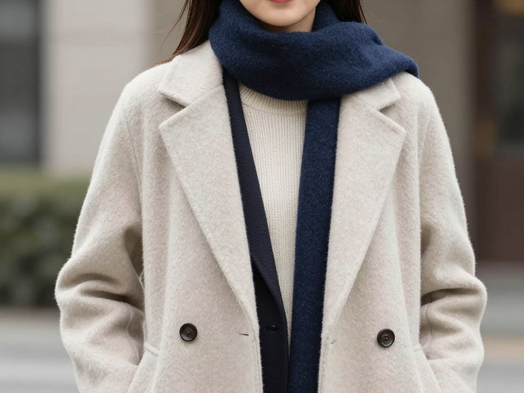 Winter outfit for broad shoulders and large bust