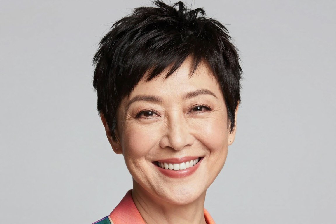 Woman over 50 looking youthful with modern short haircut