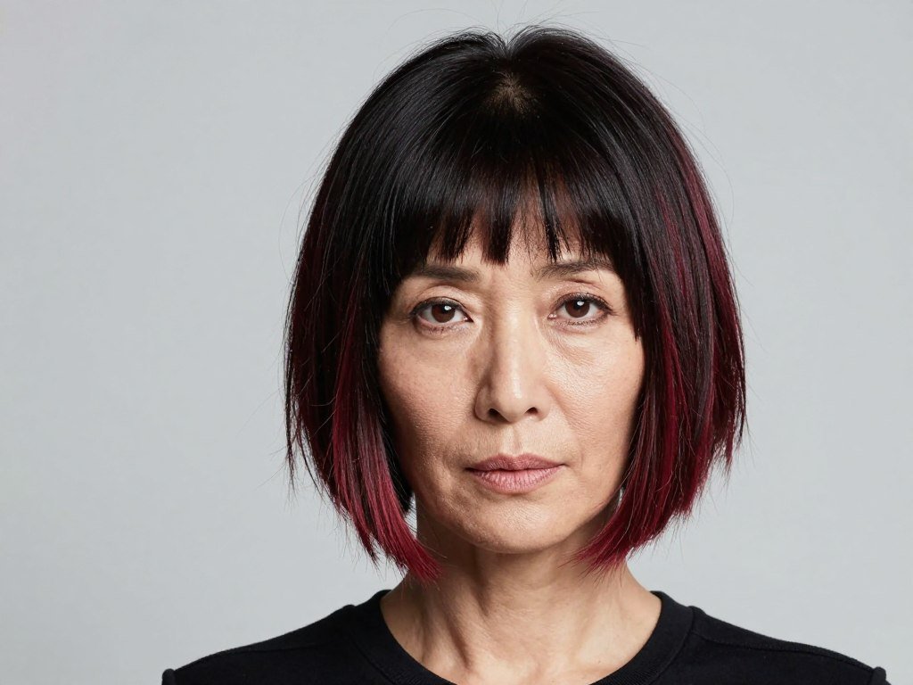 Woman with edgy asymmetrical bob